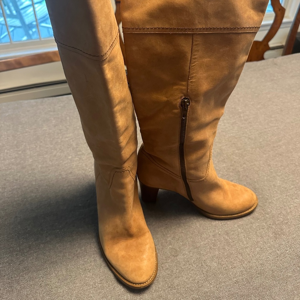 J. Crew tan leather boots